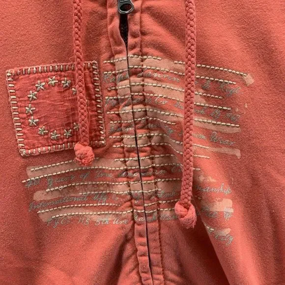 Ralph Lauren Sweater Women's Extra Large Ladies Orange Full Zip Hoodie Vintage - Picture 2 of 11